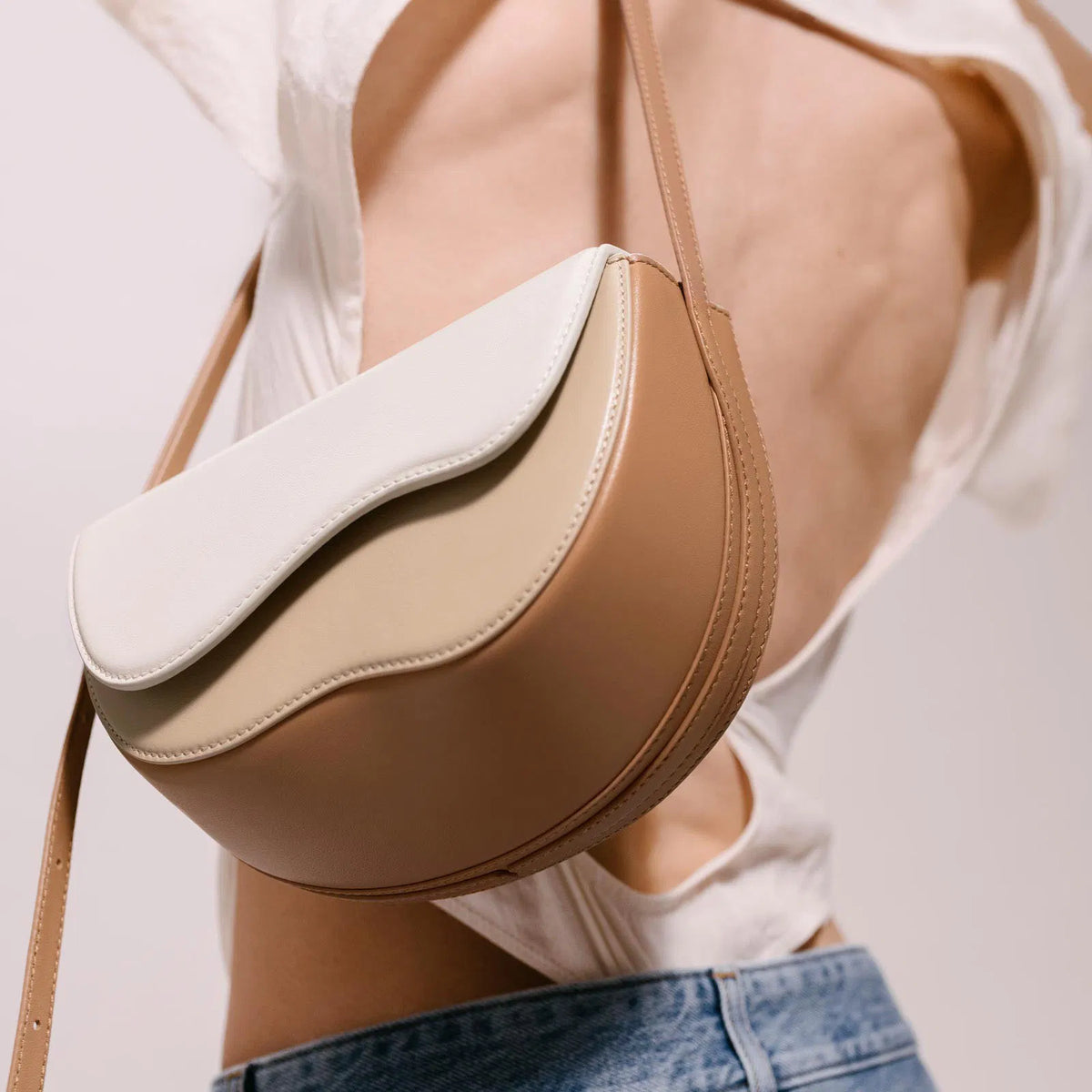 (WD3962) Splicing Unique Curve Multi-Color Single Shoulder Underarm Color Bag Crossbody Bag