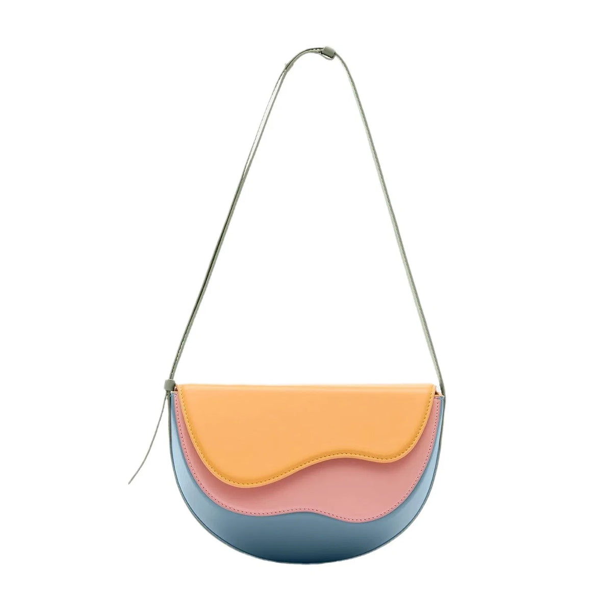 (WD3962) Splicing Unique Curve Multi-Color Single Shoulder Underarm Color Bag Crossbody Bag