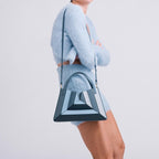 (WD4012) Pop Color Dopamine Pleated Color Contrast Fashion Mini Handbag Crossbody Bag