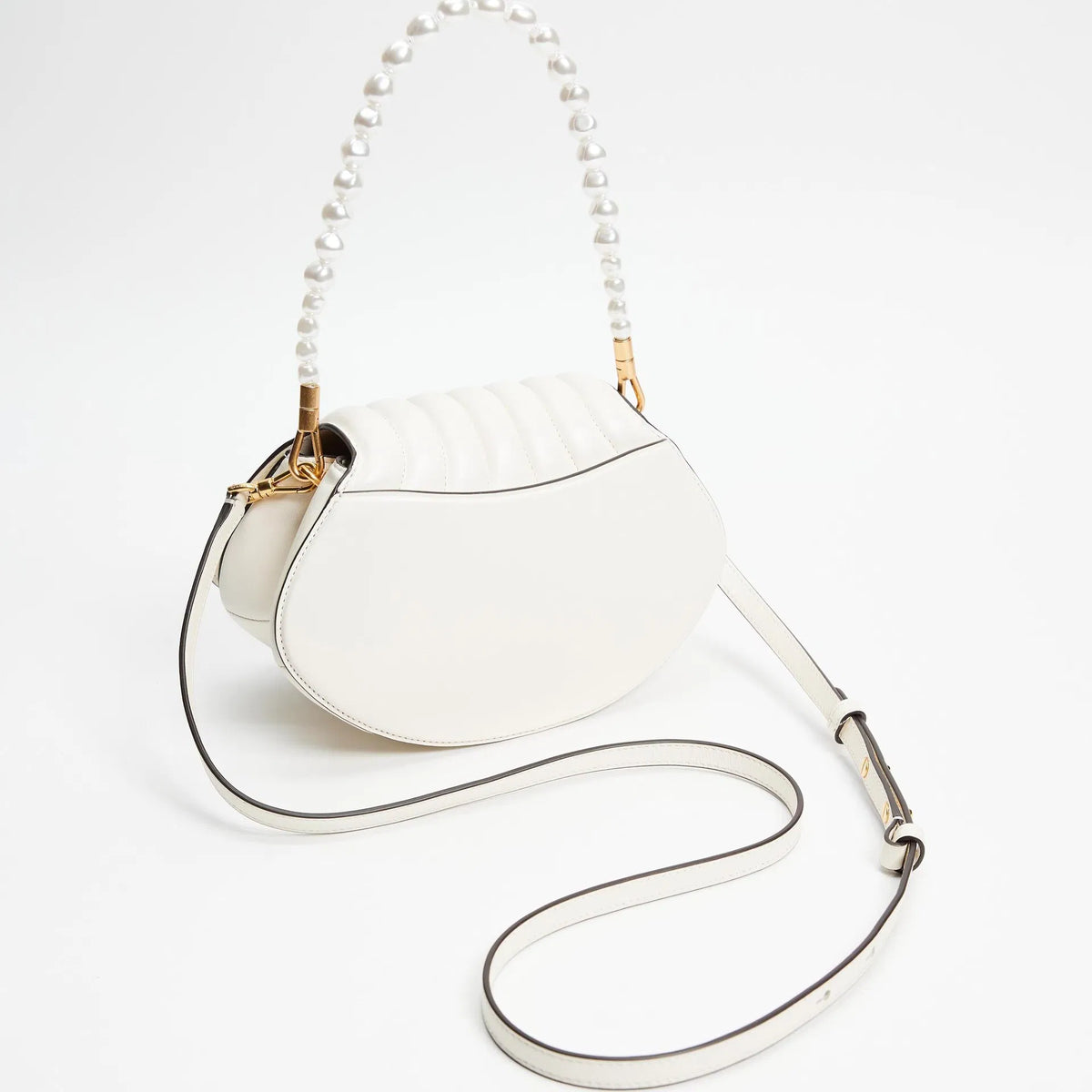 (WD4032) Acrylic White Shell Bag Pearl Chain Small Bag Single Shoulder Crossbody Bag