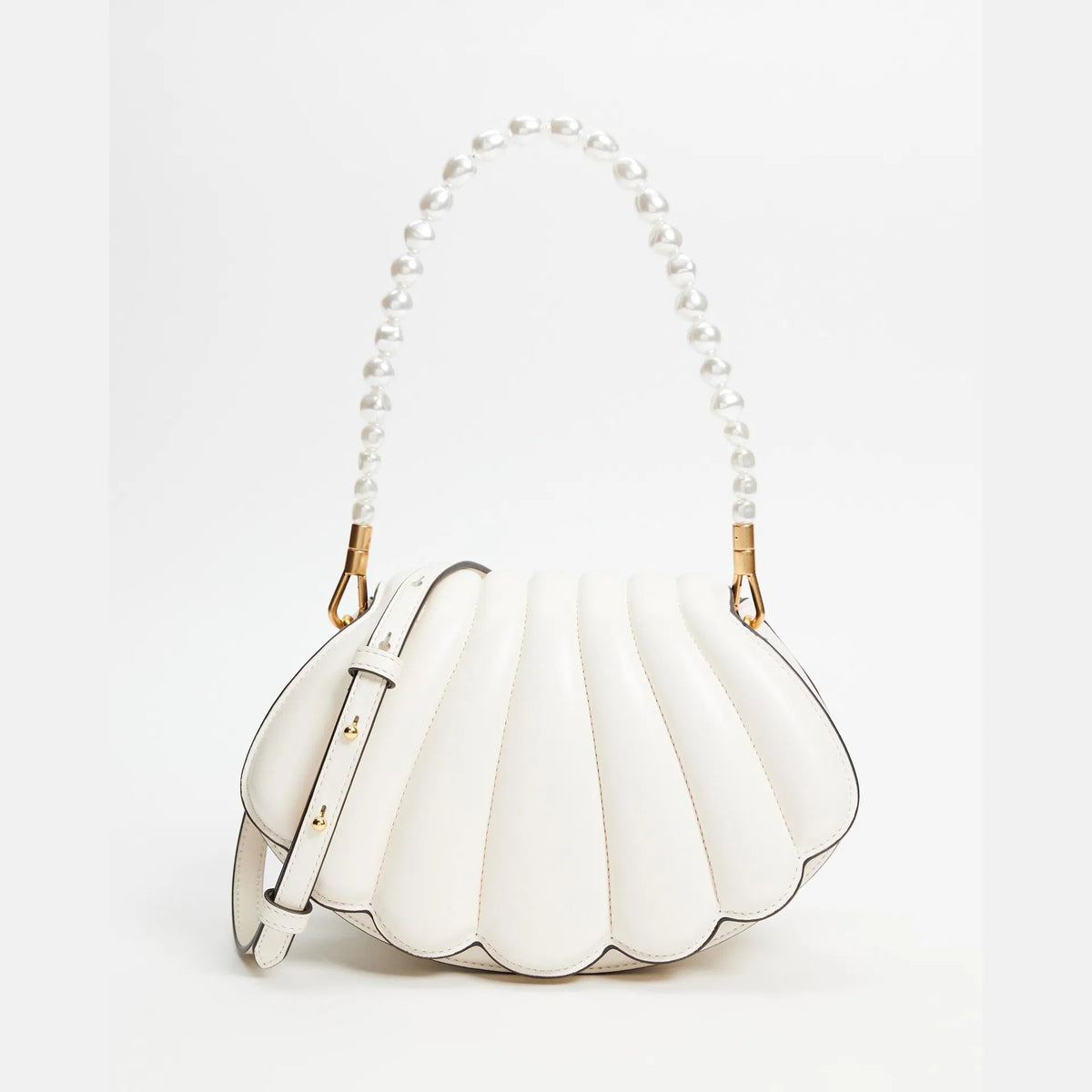 (WD4032) Acrylic White Shell Bag Pearl Chain Small Bag Single Shoulder Crossbody Bag