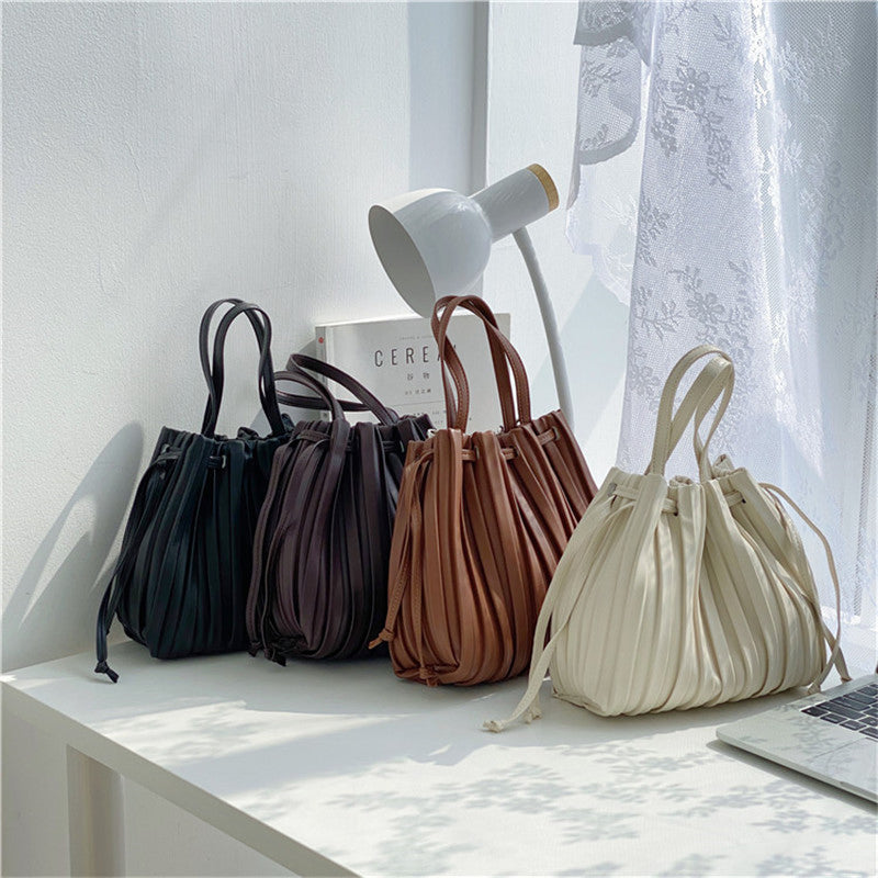 (WD4059) Bag Female Bag New Fashion Creative Crossbody Bag PU Hand Pleated Bag Female