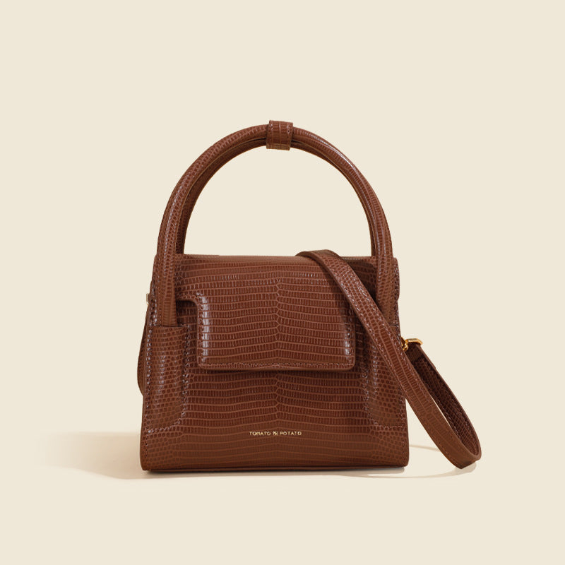 (WD4156) Leather Women's Bag Mobile Phone Bag Niche Design Small Square Bag Crossbody Bag