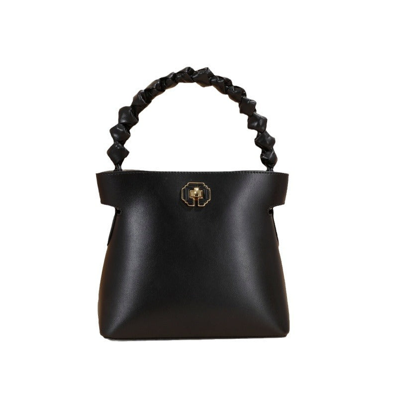 (WD4160) Basket Advanced Sense Exquisite Bucket Bag Handbag Niche Design Bag Crossbody Bag