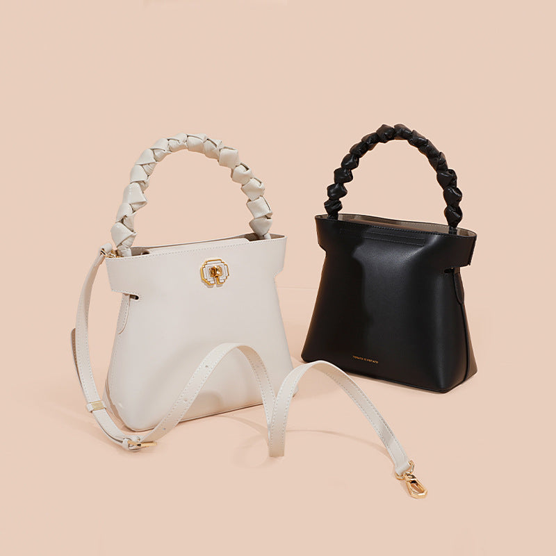 (WD4160) Basket Advanced Sense Exquisite Bucket Bag Handbag Niche Design Bag Crossbody Bag