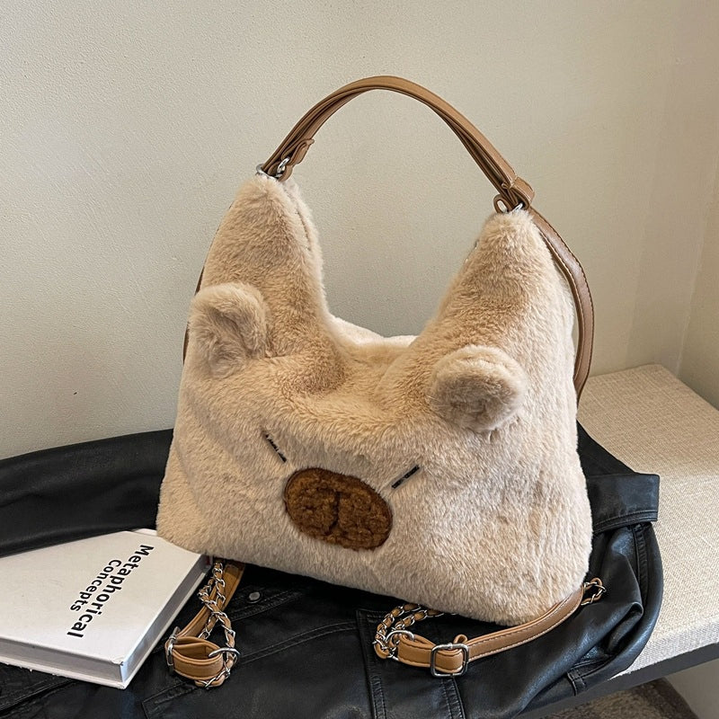 (WD4214) Winter New Cute Ladies Plush Shoulder Bag Fashion Sense Crossbody Bag