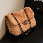 (WD4219) Winter Hairy New Fashion Fashion All Shoulder Crossbody Bag Diamond Chain Bag