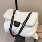 (WD4219) Winter Hairy New Fashion Fashion All Shoulder Crossbody Bag Diamond Chain Bag
