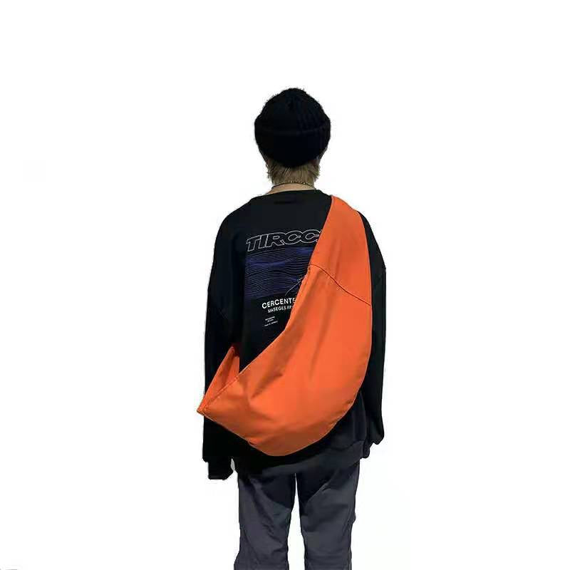 (WD4375) New Autumn and Winter Dark Outdoor Street Canvas Bag Double Ring Buckle Dumpling Bag Shoulder Crossbody Bag