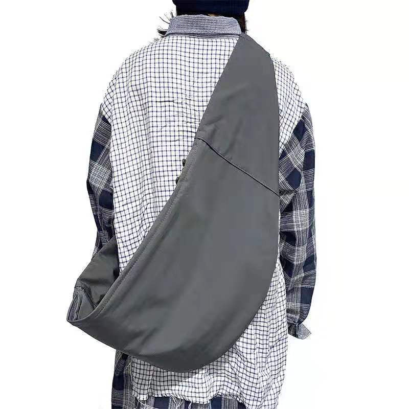(WD4375) New Autumn and Winter Dark Outdoor Street Canvas Bag Double Ring Buckle Dumpling Bag Shoulder Crossbody Bag