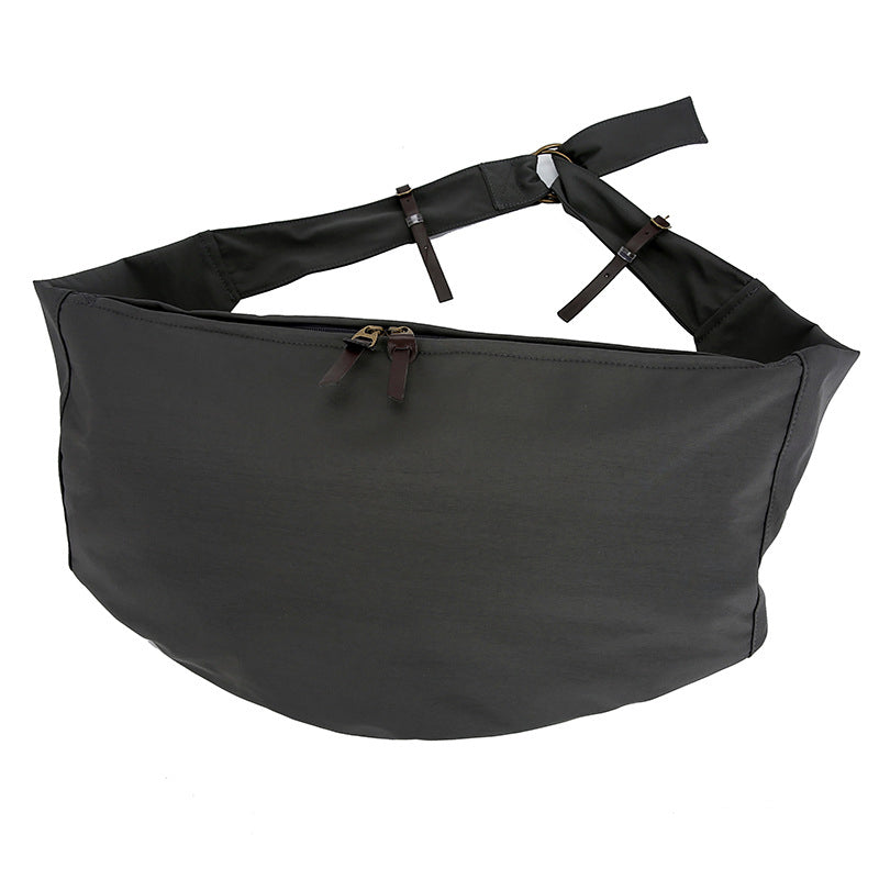 (WD4375) New Autumn and Winter Dark Outdoor Street Canvas Bag Double Ring Buckle Dumpling Bag Shoulder Crossbody Bag
