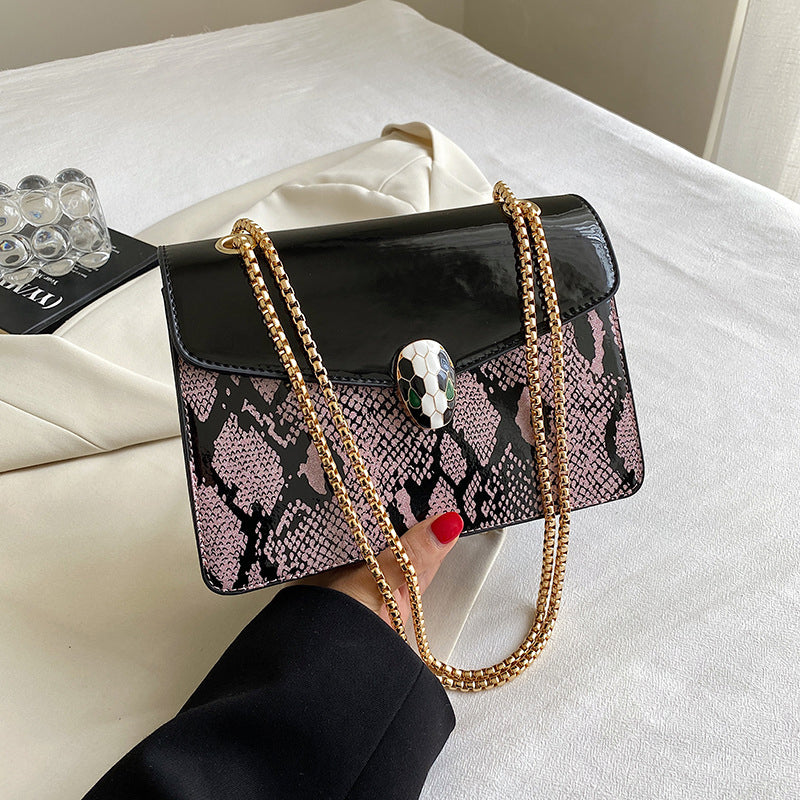 (WD4377) Serpentine Women's Bag High-Grade Texture Bag Female Chain Small Popular Single Shoulder Crossbody Ladybags