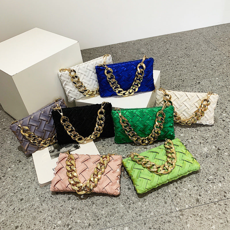 (WD5462) Fashion Metal Chain Single Shoulder Handbag