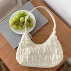 (WD5848) Women Handbag PU Shoulder Strap Wrinkle Leather Lady Hangbag Puffy Shoulder Bag