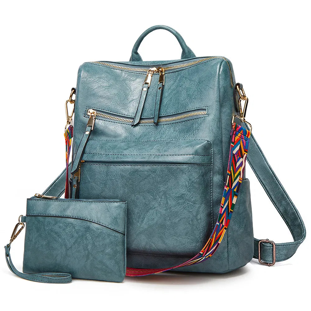 (WD5901) Lady Handbag Unisex Backpack Fashionable Custom Backpack Leather Backpack Large Capacity Women
