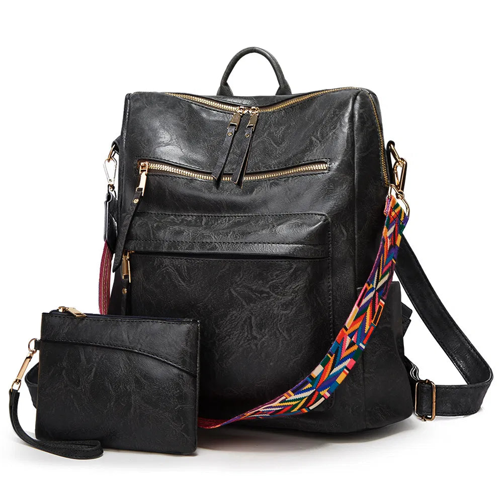 (WD5901) Lady Handbag Unisex Backpack Fashionable Custom Backpack Leather Backpack Large Capacity Women