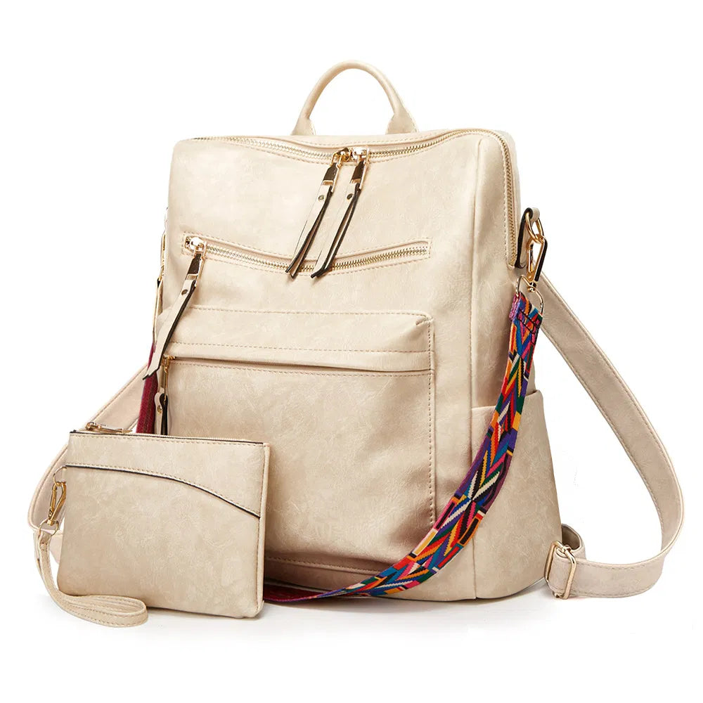(WD5901) Lady Handbag Unisex Backpack Fashionable Custom Backpack Leather Backpack Large Capacity Women