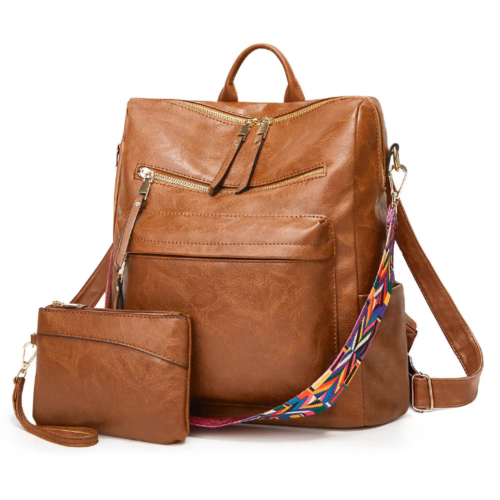 (WD5901) Lady Handbag Unisex Backpack Fashionable Custom Backpack Leather Backpack Large Capacity Women