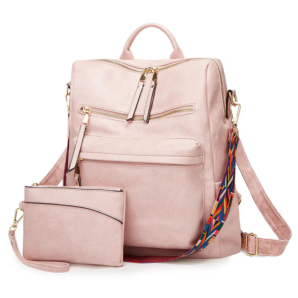 (WD5901) Lady Handbag Unisex Backpack Fashionable Custom Backpack Leather Backpack Large Capacity Women