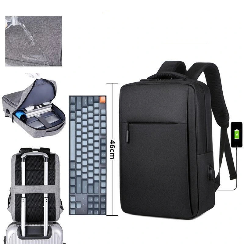 (WD6221) 2023 Backpack Menâ² S Casual USB Sports Backpack Business Commuting Computer Bag Travel Schoolbag Backpack Logo