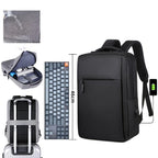 (WD6221) 2023 Backpack Menâ² S Casual USB Sports Backpack Business Commuting Computer Bag Travel Schoolbag Backpack Logo