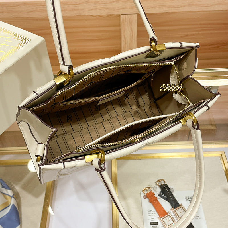 (WD6583) Ladies Bag Embroidered Puffy Shoulder Bag Texture Tote Bag Leather Tote Bag Large Capacity Women