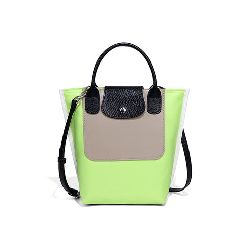 (WD9613) New Color Block Nylon Tote Bag, Large Capacity High Texture Fashion Women Versatile Handheld Shoulder Bag