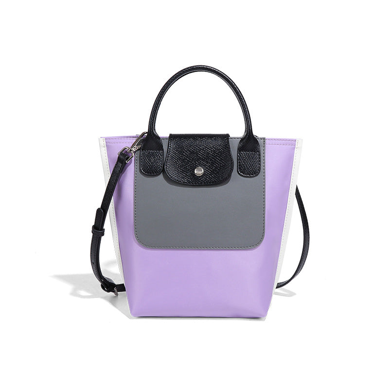 (WD9613) New Color Block Nylon Tote Bag, Large Capacity High Texture Fashion Women Versatile Handheld Shoulder Bag