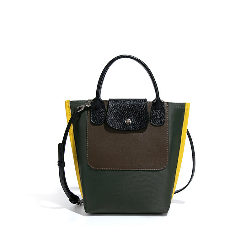 (WD9613) New Color Block Nylon Tote Bag, Large Capacity High Texture Fashion Women Versatile Handheld Shoulder Bag