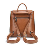 (WDL5706) Genuine Leather Fashion Brown School Bag Laptop Backpack