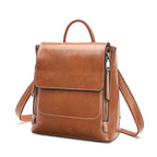 (WDL5706) Genuine Leather Fashion Brown School Bag Laptop Backpack