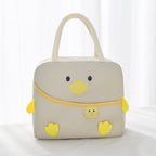 Yellow Duck Bento Bag Cute Cartoon Bento Bag Lunch Bag Handbag Storage Thermal Bag Canvas Lunch Box Bag (WDL8133)