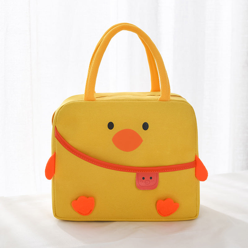 Yellow Duck Bento Bag Cute Cartoon Bento Bag Lunch Bag Handbag Storage Thermal Bag Canvas Lunch Box Bag (WDL8133)